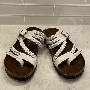 White Braided Sandals - refer to size measure & measure your sole